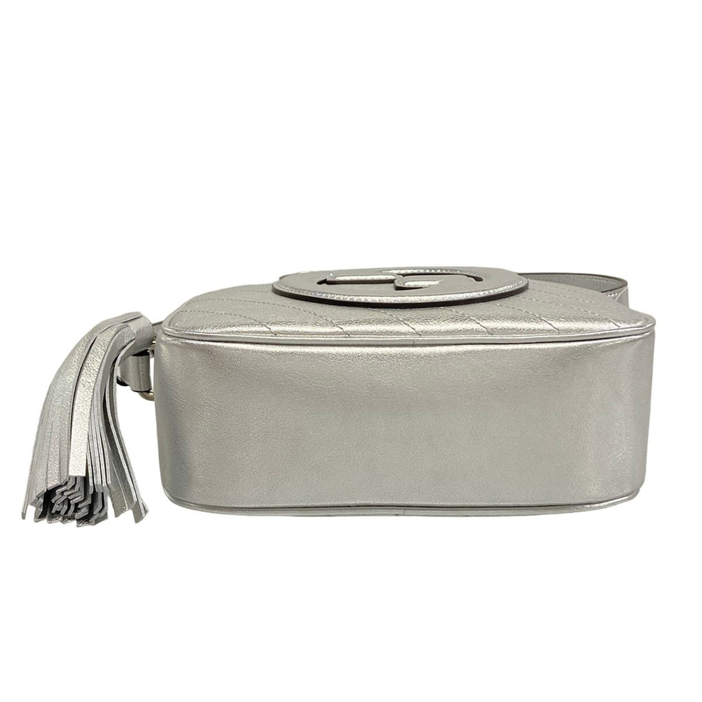 Gucci Shoulder Bag Blondie Silver Leather — view 5