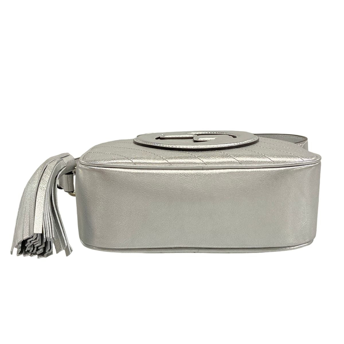 Gucci Shoulder Bag Blondie Silver Leather — view 5