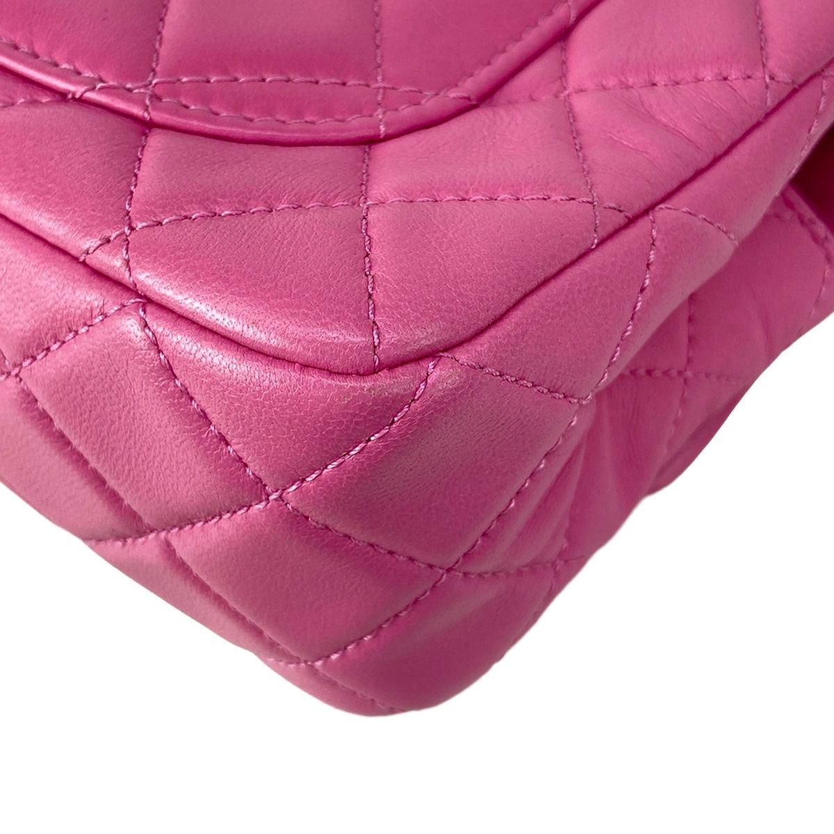 Chanel Shoulder Bag Mini Quilted Pink Gold Coco Ball Chain Lambskin — view 8