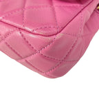 Chanel Shoulder Bag Mini Quilted Pink Gold Coco Ball Chain Lambskin — view 6