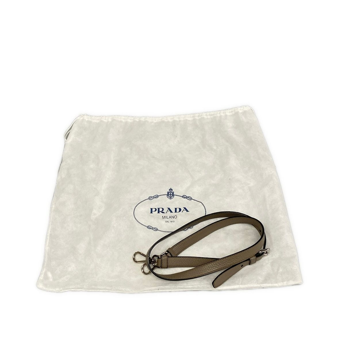 Prada Handbag Gray Beige Leather — view 8
