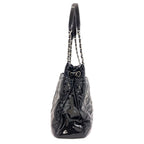 Chanel Quilted CC Logo Chain Tote Bag Patent Leather — view 3