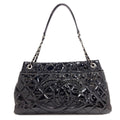 Chanel Quilted CC Logo Chain Tote Bag Patent Leather