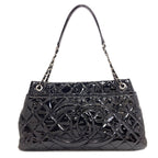 Chanel Quilted CC Logo Chain Tote Bag Patent Leather