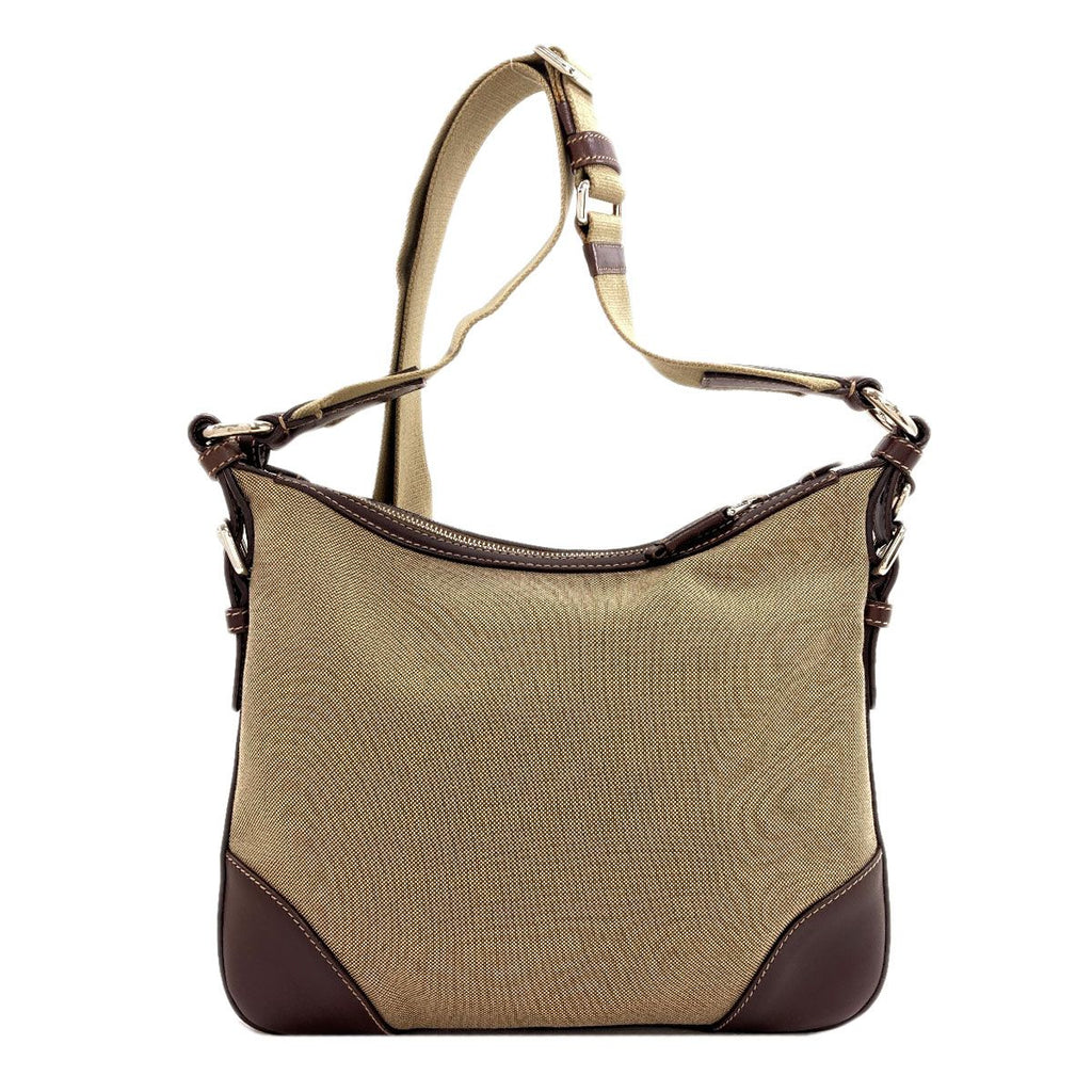 Prada Long Shoulder Logo Jacquard Bag Canvas Leather — view 2
