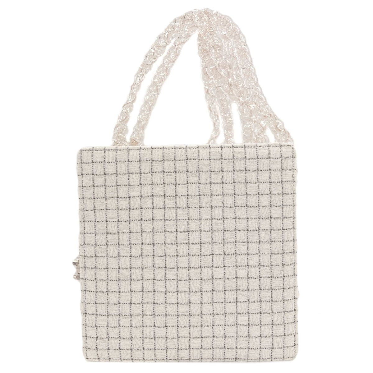 Chanel Shopping Double Handle Shoulder Bag Tweed