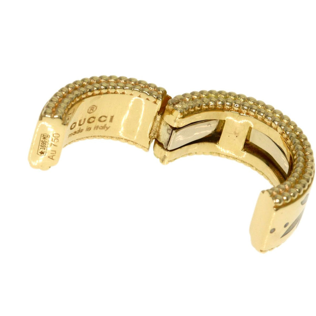 Gucci Icon Blue Cuff Earrings 18k Yellow Gold — view 3