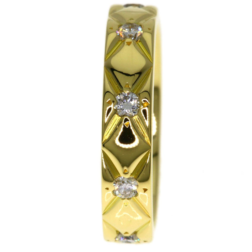 Chanel Quilted Half Eternity Diamond Ring 18k Yellow Gold — view 3