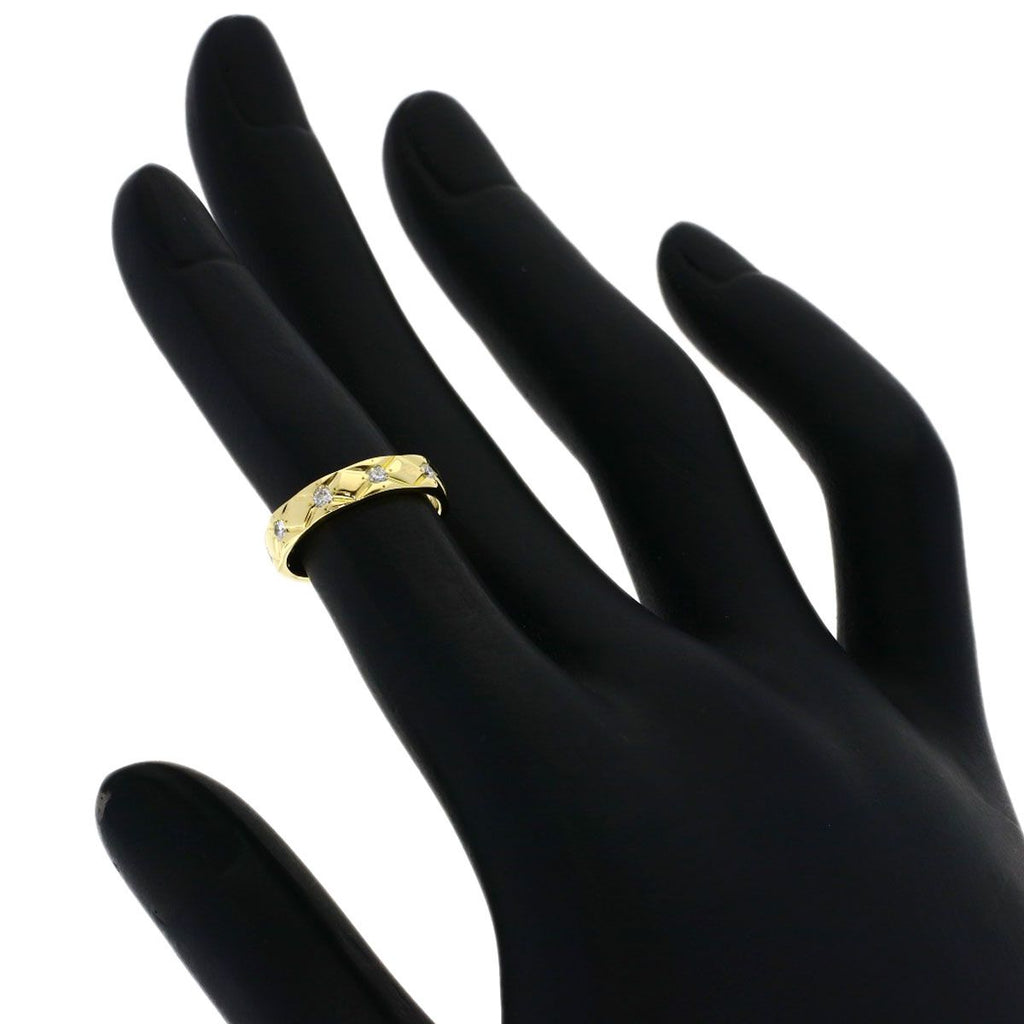 Chanel Quilted Half Eternity Diamond Ring 18k Yellow Gold — view 6