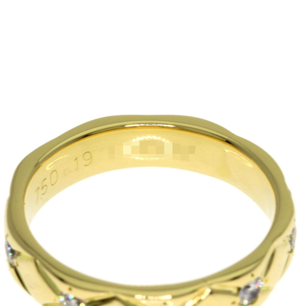 Chanel Quilted Half Eternity Diamond Ring 18k Yellow Gold — view 5