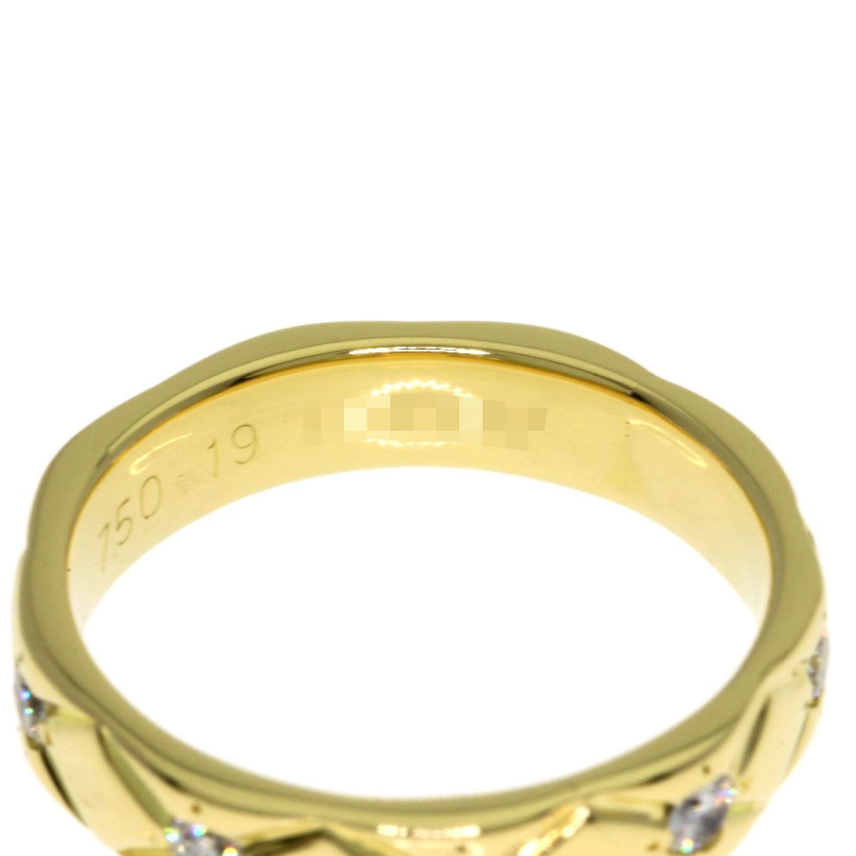 Chanel Quilted Half Eternity Diamond Ring 18k Yellow Gold — view 5