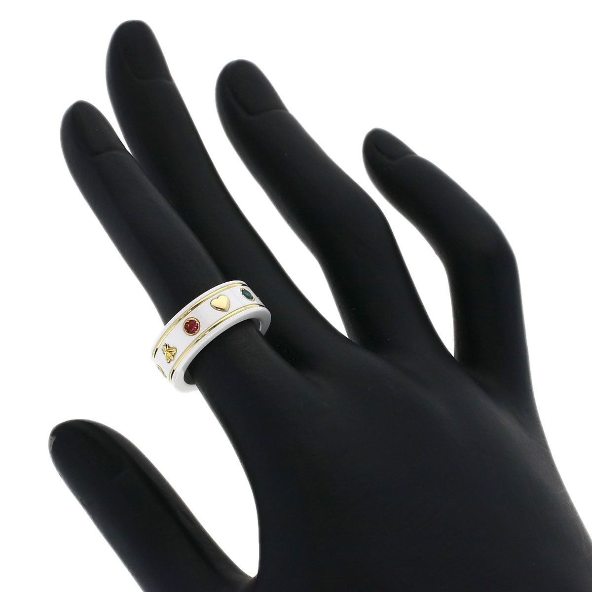 Gucci Icon Multicolor Gemstone Ring 18k Yellow Gold — view 6