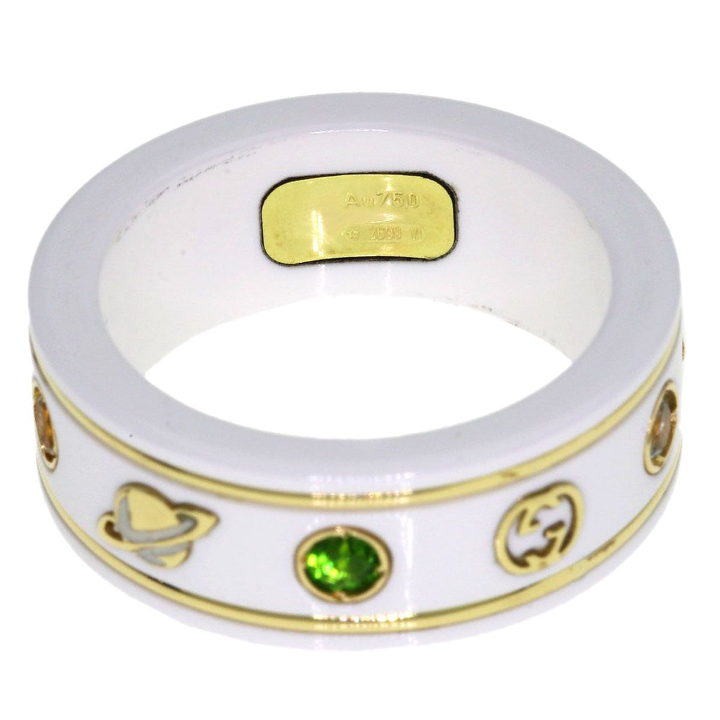 Gucci Icon Multicolor Gemstone Ring 18k Yellow Gold — view 4
