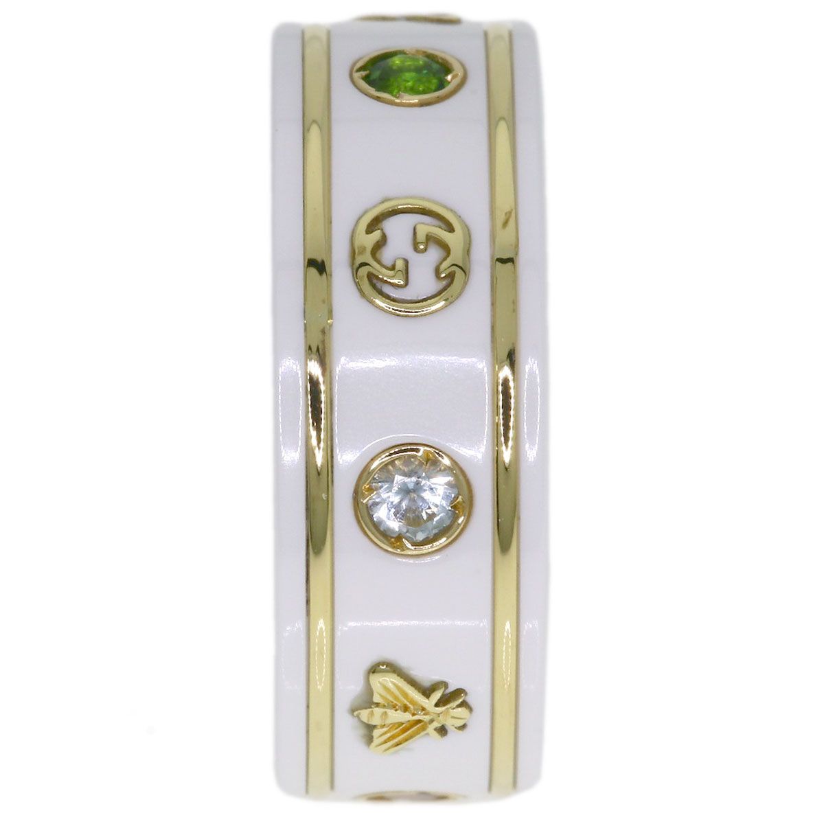 Gucci Icon Multicolor Gemstone Ring 18k Yellow Gold — view 3