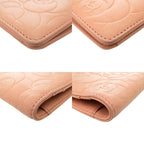 Chanel CC Logo Camellia Lambskin Bifold Wallet Pink Beige — view 4