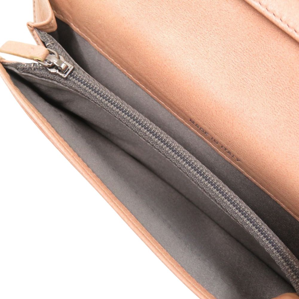 Chanel CC Logo Camellia Lambskin Bifold Wallet Pink Beige — view 5