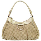 Gucci Guccissima Abbey GG Canvas Beige Gold Handbag