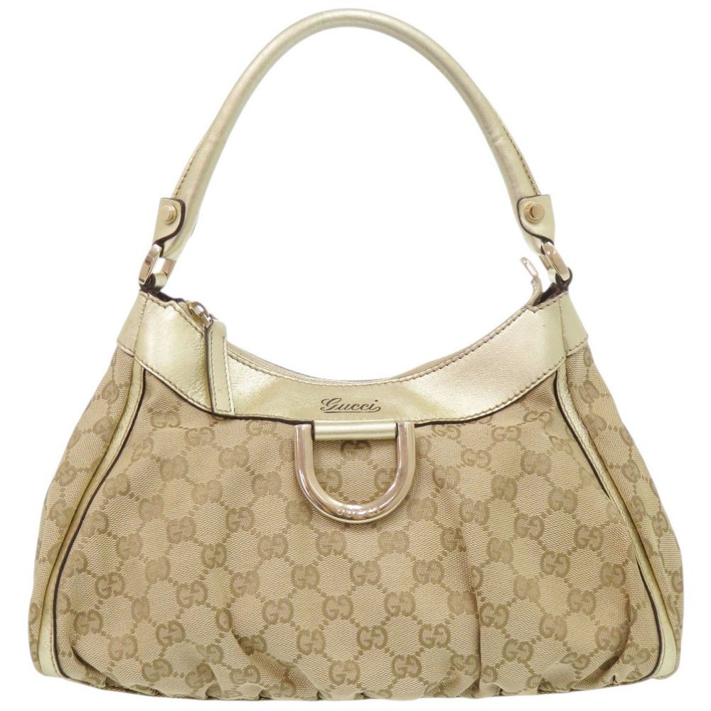 Gucci Guccissima Abbey GG Canvas Beige Gold Handbag