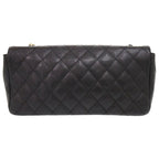 Chanel Quilted East West CC Logo Caviar Leather Gold Black Chain Shoulder Bag — view 2