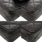 Chanel Quilted East West CC Logo Caviar Leather Gold Black Chain Shoulder Bag — view 4
