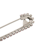 Chanel CC Logo Safety Pin Brooch Metal Rhinestone Silver Pink — view 8