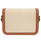 Celine Classic Triomphe Calfskin Textile Natural Tan Shoulder Bag — view 3