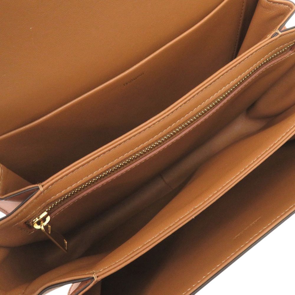 Celine Classic Triomphe Calfskin Textile Natural Tan Shoulder Bag — view 5
