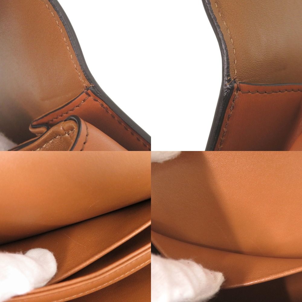 Celine Classic Triomphe Calfskin Textile Natural Tan Shoulder Bag — view 8