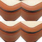 Celine Classic Triomphe Calfskin Textile Natural Tan Shoulder Bag — view 4