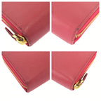 Prada Saffiano Fiocco Pink Gold Leather Wallet Zip Around — view 3