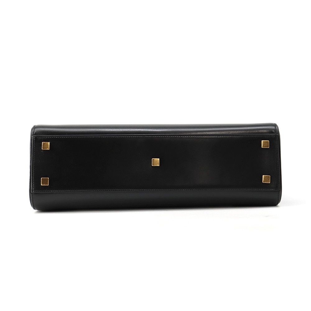 Saint Laurent Paris Handbag Manhattan Top Handle Box Calf Bag Black — view 3
