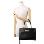 Saint Laurent Paris Handbag Manhattan Top Handle Box Calf Bag Black — view 4