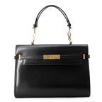 Saint Laurent Paris Handbag Manhattan Top Handle Box Calf Bag Black