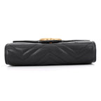 Gucci Chain Wallet GG Marmont Quilted Leather Double G Black Shoulder Bag — view 3