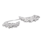 Chanel CC Logo Feather Motif Right Ear Metal Rhinestone Earring — view 2