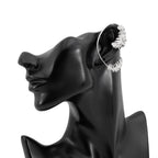 Chanel CC Logo Feather Motif Right Ear Metal Rhinestone Earring — view 4