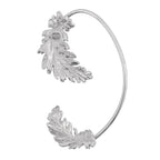 Chanel CC Logo Feather Motif Right Ear Metal Rhinestone Earring — view 3