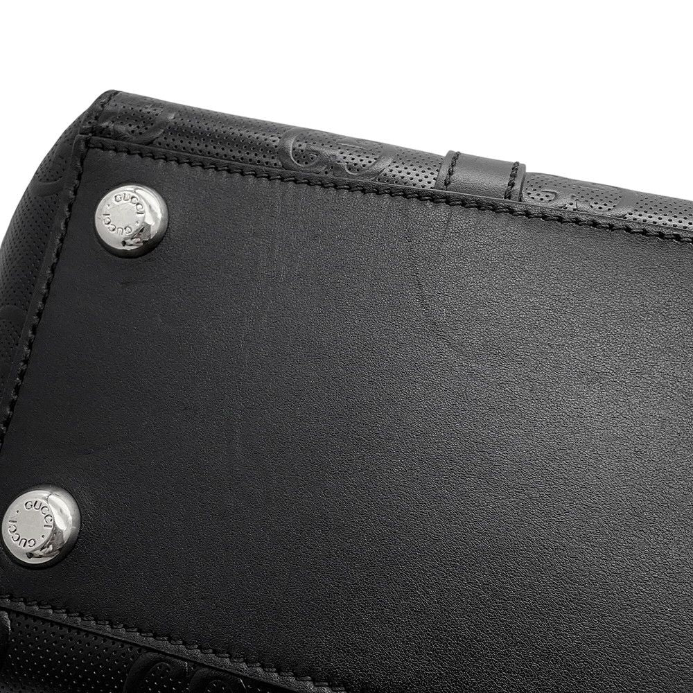 Gucci Tote Bag GG Embossed Leather Black — view 7