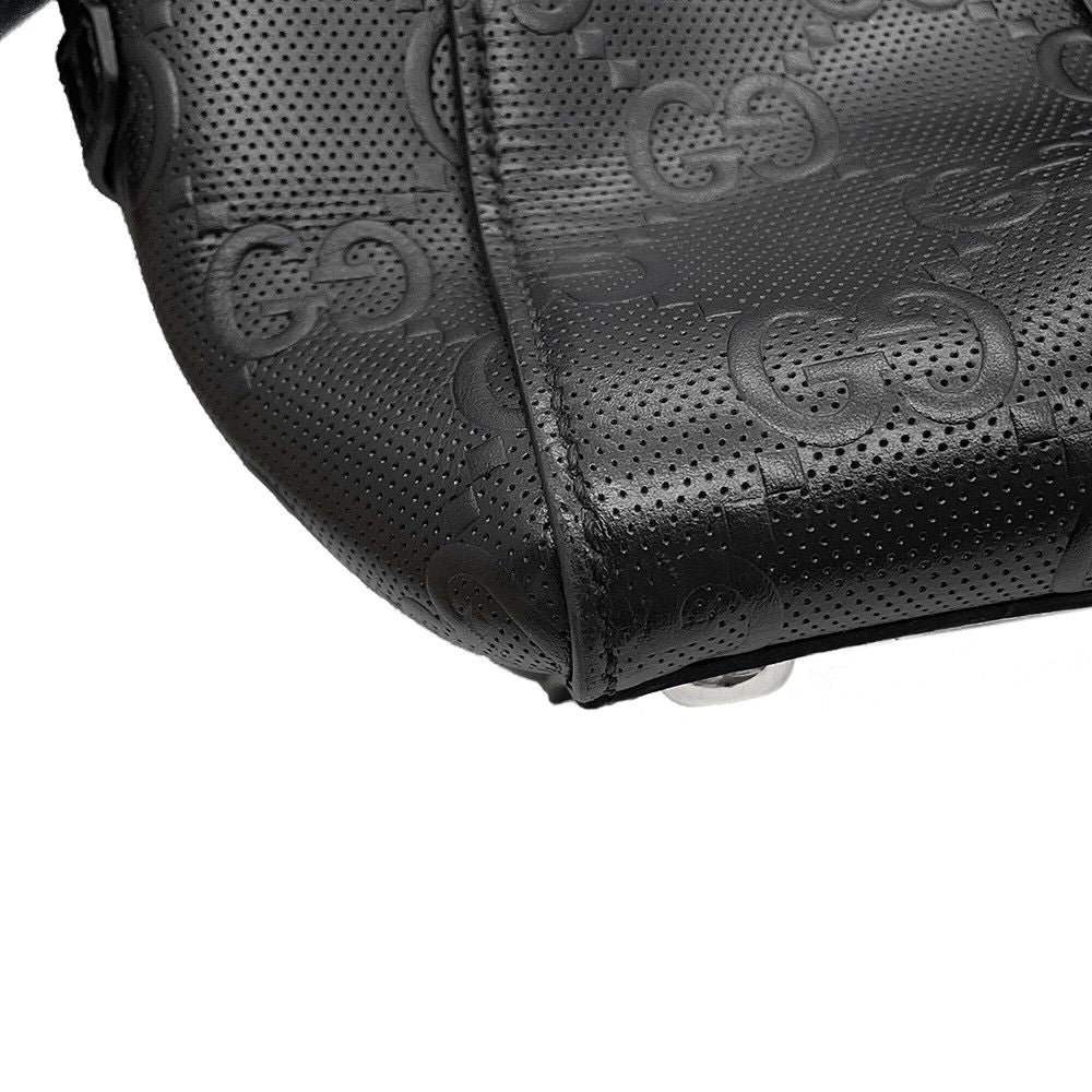 Gucci Tote Bag GG Embossed Leather Black — view 8