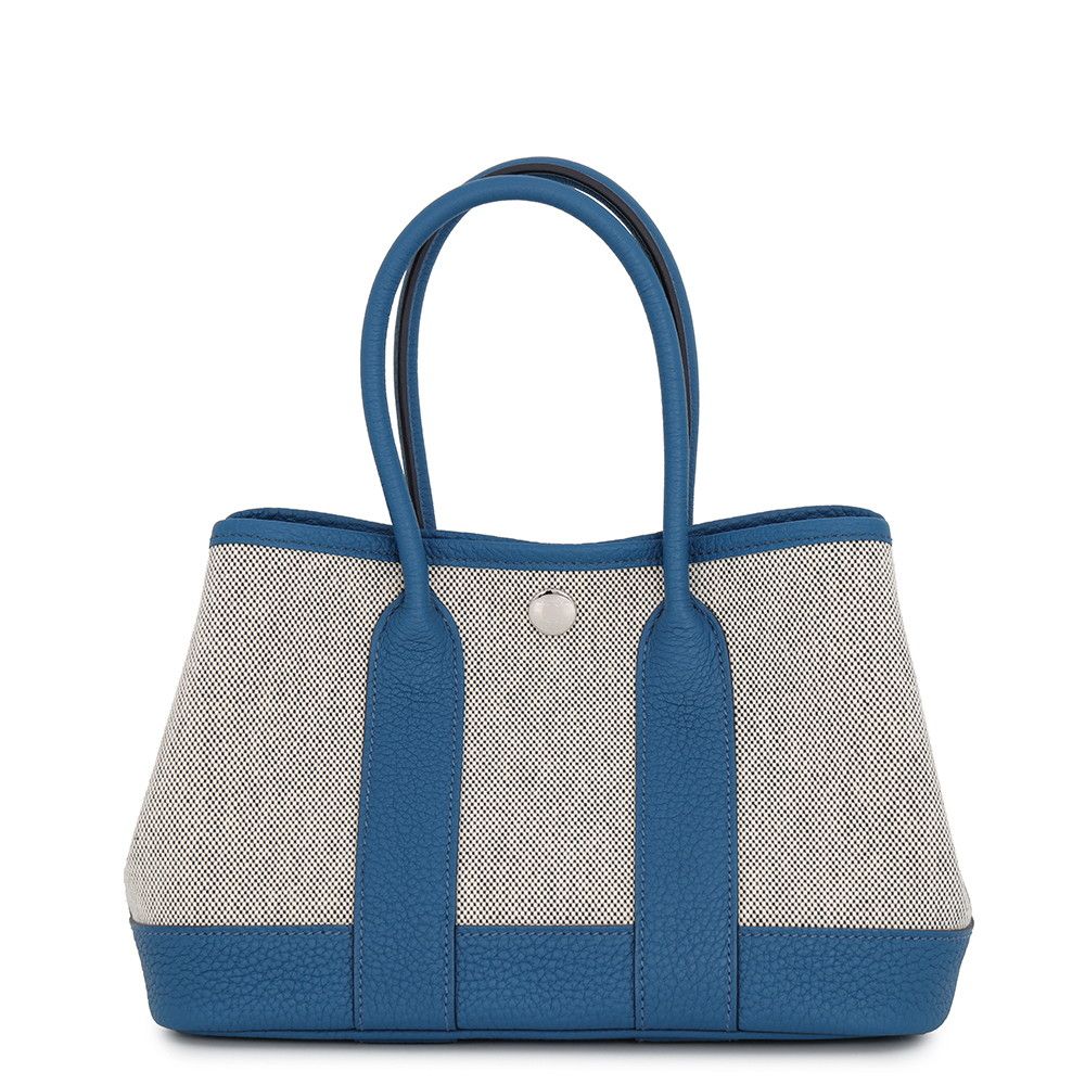 Hermes Tote Bag Neo Garden 23 Party Ecru Blue Outremer Toile