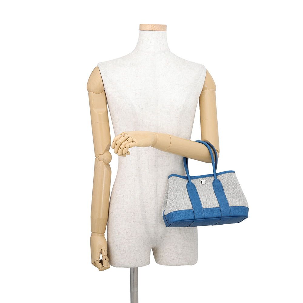 Hermes Tote Bag Neo Garden 23 Party Ecru Blue Outremer Toile — view 4