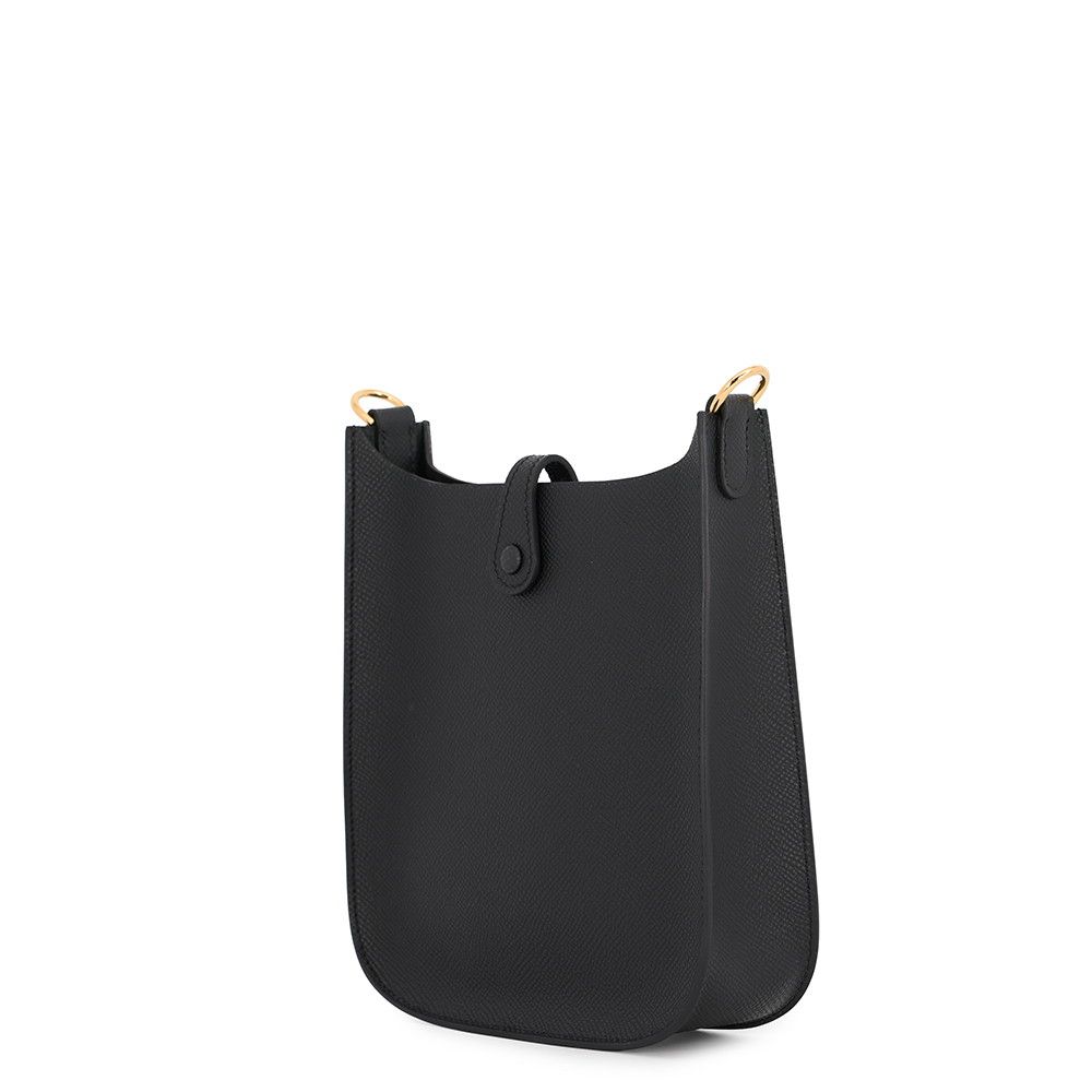 Hermes Shoulder Bag Evelyne TPM Sellier Black Gold Epsom — view 2
