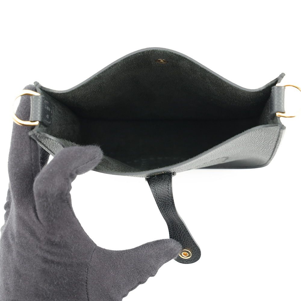 Hermes Shoulder Bag Evelyne TPM Sellier Black Gold Epsom — view 4
