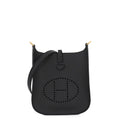 Hermes Shoulder Bag Evelyne TPM Sellier Black Gold Epsom