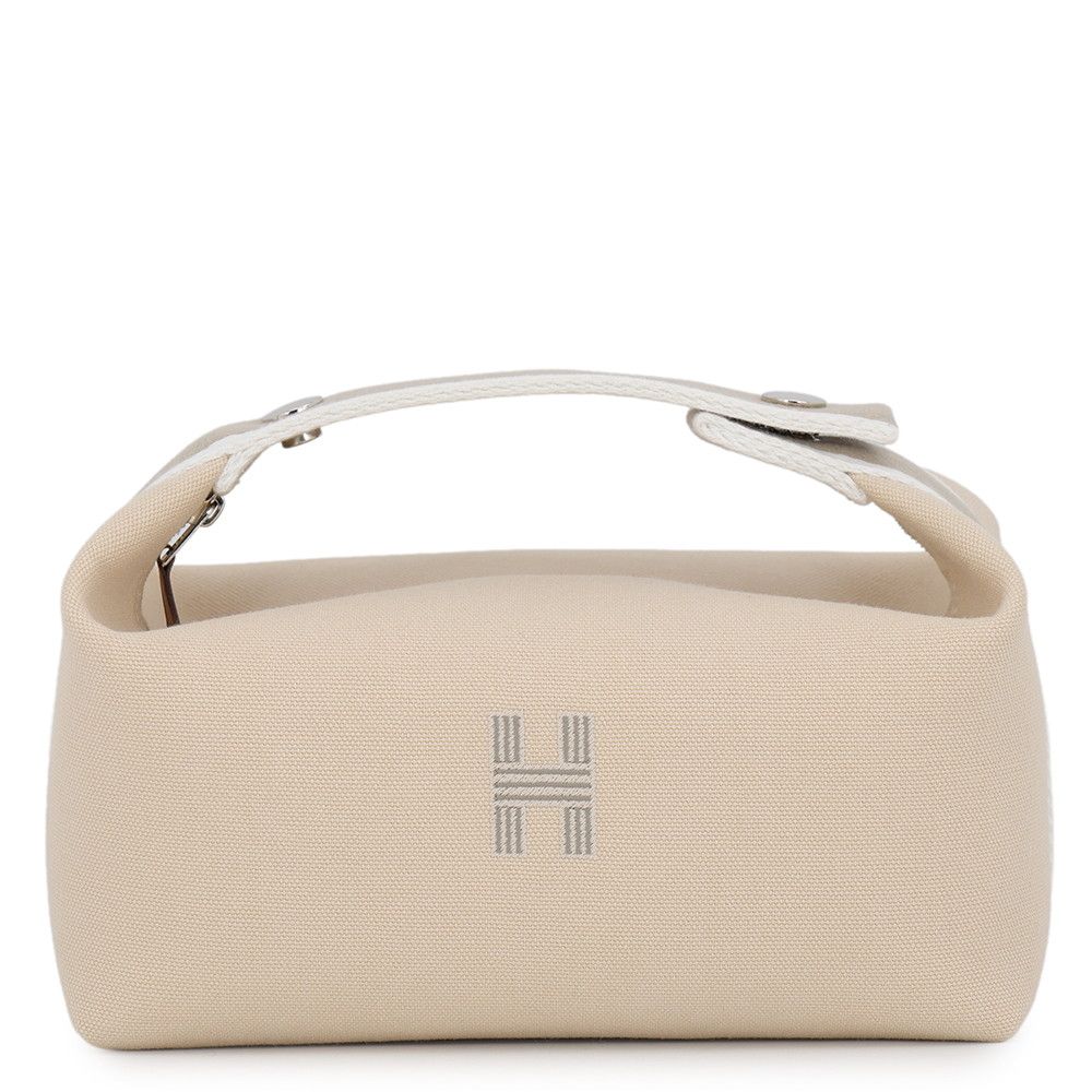 Hermes Pouch Bride-a-Brac PM Natural Silver Canvas Case