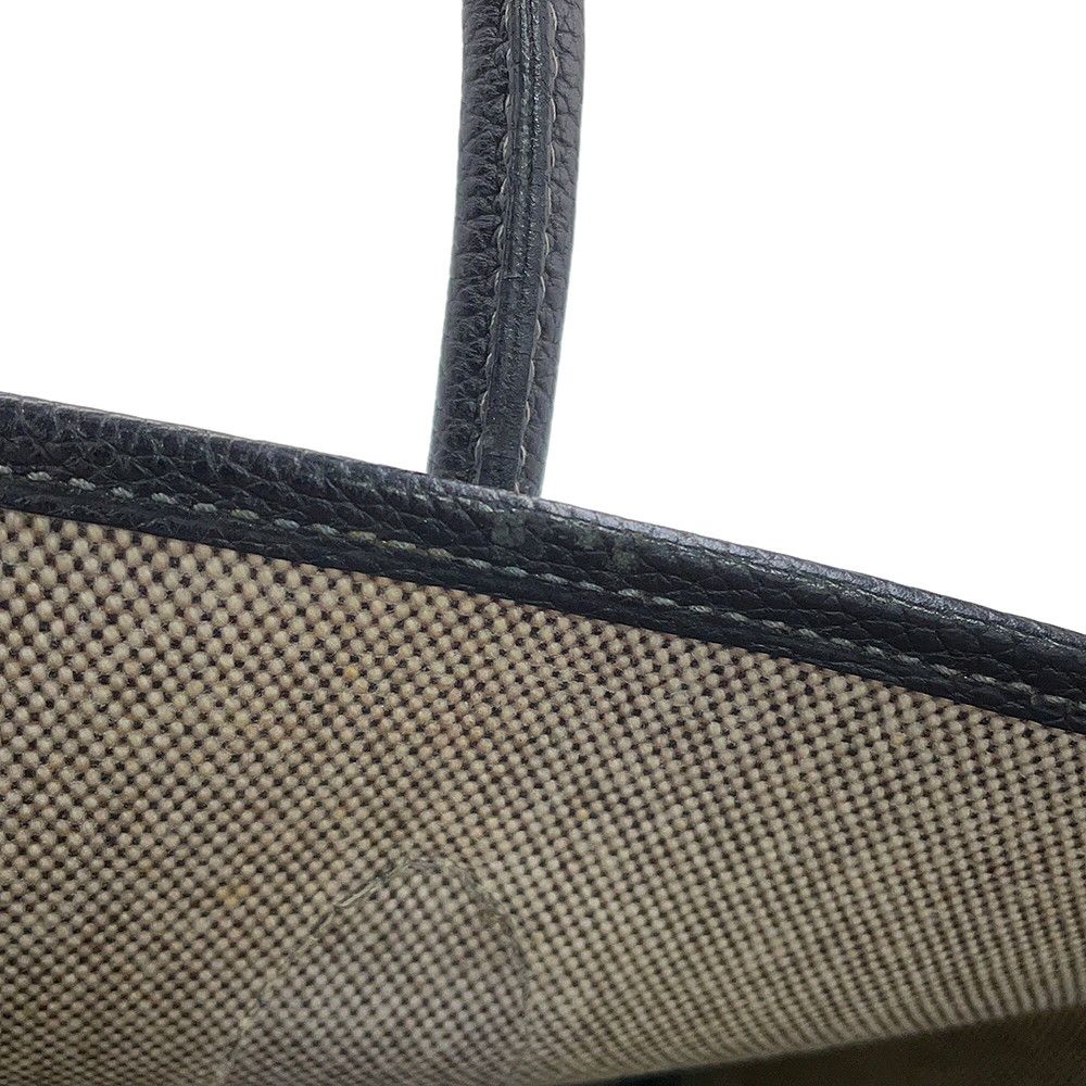 Hermes Tote Bag Garden Party PM Beige Black Silver Toile H Buffalo — view 8