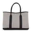 Hermes Tote Bag Garden Party PM Beige Black Silver Toile H Buffalo