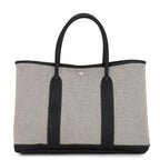 Hermes Tote Bag Garden Party PM Beige Black Silver Toile H Buffalo