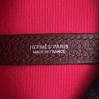 Hermes Tote Bag Garden Party PM Rose Bordeaux Silver Toile Officier Negonda — view 8