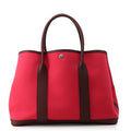 Hermes Tote Bag Garden Party PM Rose Bordeaux Silver Toile Officier Negonda